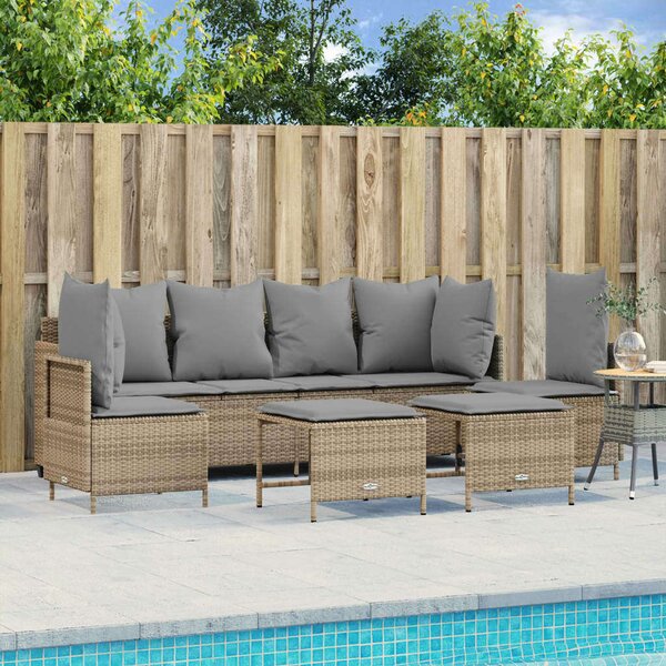 VidaXL Polyrattan Kerti Ülőgarnitúra - 5 részes - Bézs