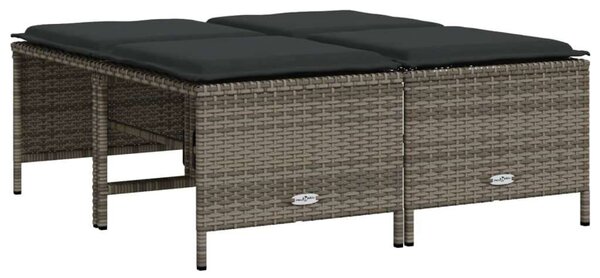 VidaXL 5 részes szürke polyrattan kerti ülőgarnitúra párnákkal