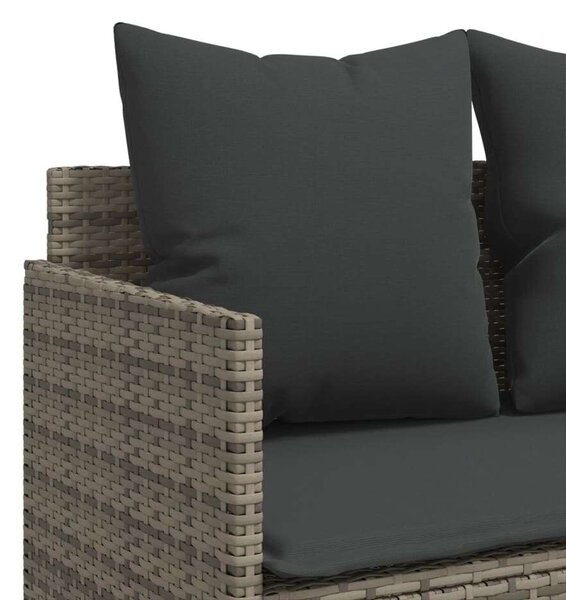 VidaXL 5 részes szürke polyrattan kerti ülőgarnitúra párnákkal