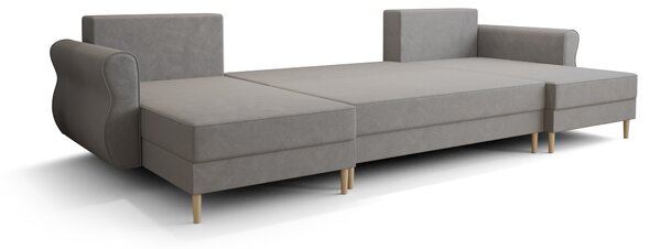 Ágyazható U alakú kanapé SILVIANO 300x140 cm, krém színű + 2 db díszpárna INGYEN