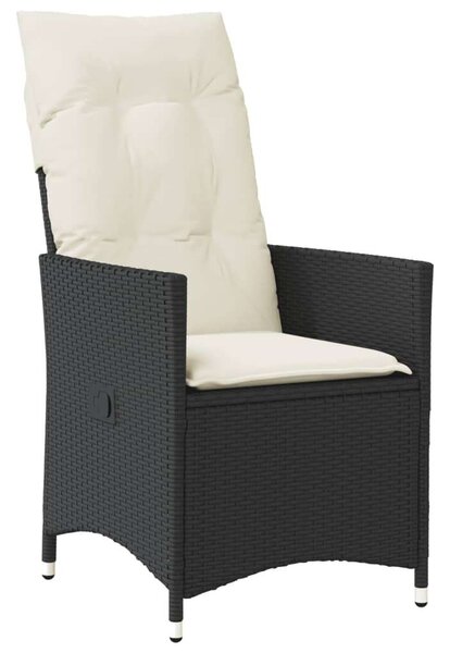 VidaXL Kerti Étkezőgarnitúra - 7 részes - Fekete Polyrattan