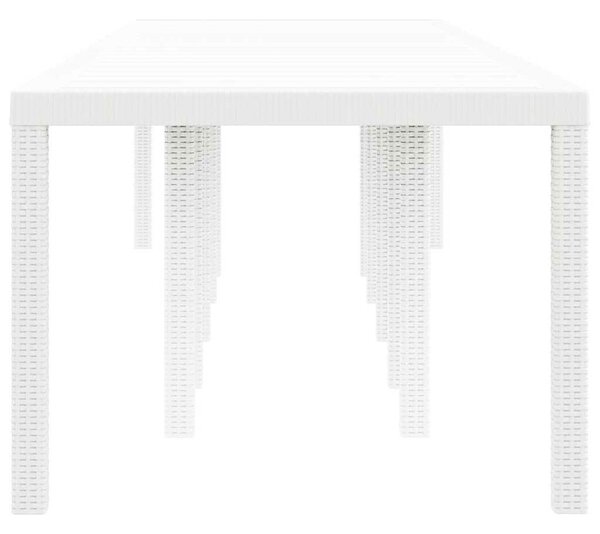 VidaXL Kerti Asztal Fehér 350 x 100 x 73 cm polirattan