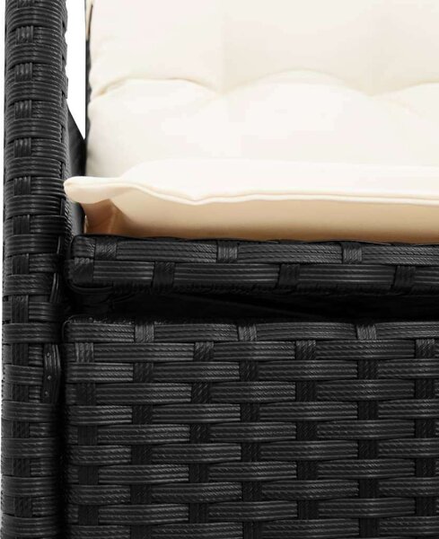 VidaXL - 7 Részes Kerti Étkezőgarnitúra - Polyrattan - Fekete