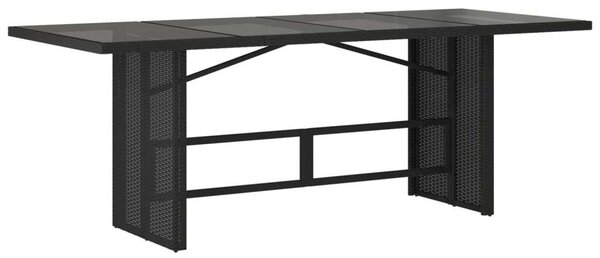 VidaXL Kerti Étkezőgarnitúra - 7 részes - Fekete Polyrattan