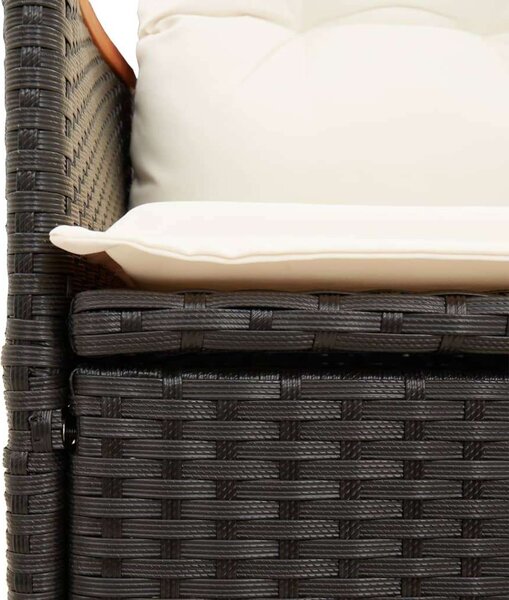 VidaXL 5 Részes Kerti Étkezőgarnitúra - Fekete Polyrattan
