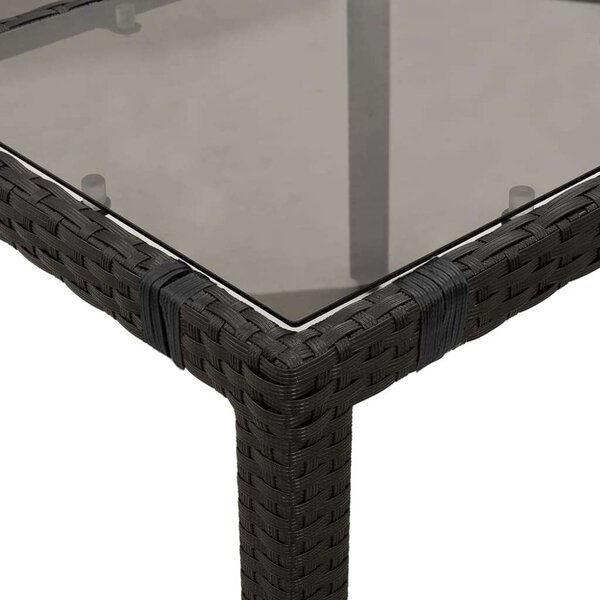 VidaXL - 9 részes Kerti Étkezőgarnitúra - Polyrattan - Fekete