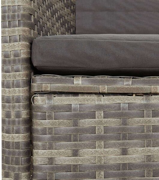 VidaXL Polyrattan Kerti Étkezőgarnitúra - 9 részes - Szürke