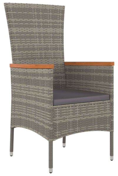 VidaXL Polyrattan Kerti Étkezőgarnitúra - 9 személyes - Szürke