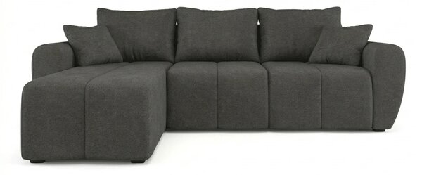 SEVIO L alakú kihúzható sarokkanapé, 246x145 cm, sötétszürke, univerzális + 2 párna INGYEN