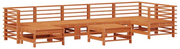 VidaXL Kerti lounge szett 8 pcs Viaszbarna Tömör Fenyőfa