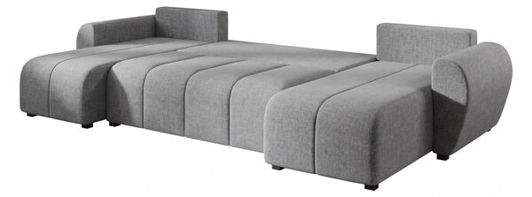 SEVIO U alakú kihúzható ülőgarnitúra, 311x145 cm, szürke + 2 párna INGYEN
