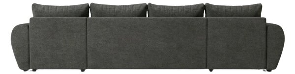 SEVIO U alakú kihúzható ülőgarnitúra, 311x145 cm, sötétszürke + 2 párna INGYEN