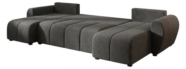 SEVIO U alakú kihúzható ülőgarnitúra, 311x145 cm, sötétszürke + 2 párna INGYEN