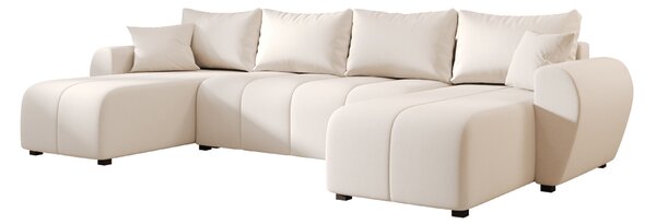 AKCIÓ Kinyitható U alakú ülőgarnitúra SEVIO 311x145 cm, krém + 2 db párna INGYEN II. osztály