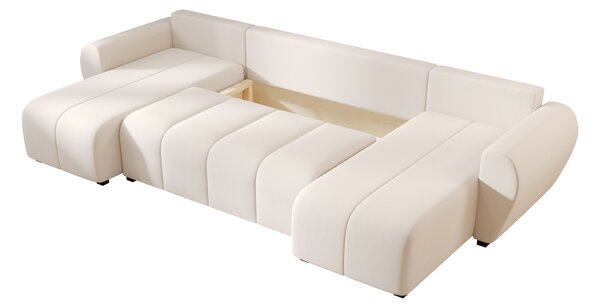 AKCIÓ Kinyitható U alakú ülőgarnitúra SEVIO 311x145 cm, krém + 2 db párna INGYEN II. osztály