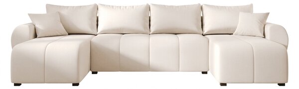 AKCIÓ Kinyitható U alakú ülőgarnitúra SEVIO 311x145 cm, krém + 2 db párna INGYEN II. osztály