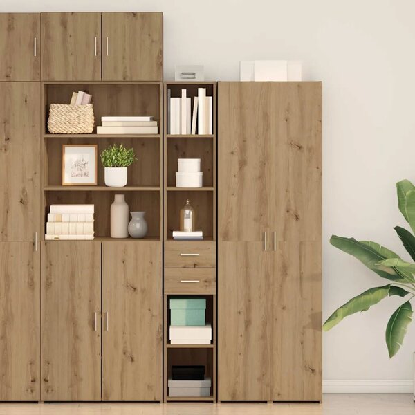 VidaXL Magasfiú fiókkal kézműves tölgy 30 x 42.5 x 185 cm Faanyag