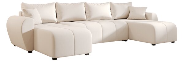 AKCIÓ Kinyitható U alakú ülőgarnitúra SEVIO 311x145 cm, krém + 2 db párna INGYEN II. osztály