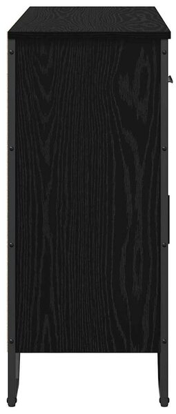 VidaXL Komód Fekete tölgy 97 x 32,5 x 74,5 cm Faanyag