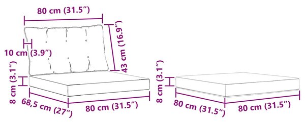 VidaXL Kültéri kanapé szett párnával 4 pcs Fehér és Világosszürke