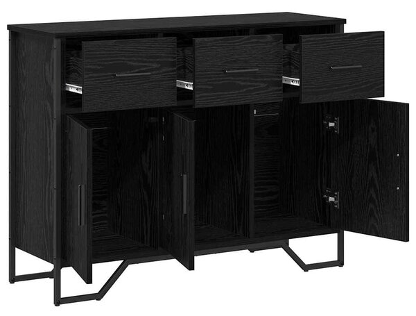 VidaXL Komód Fekete tölgy 97 x 32,5 x 74,5 cm Faanyag