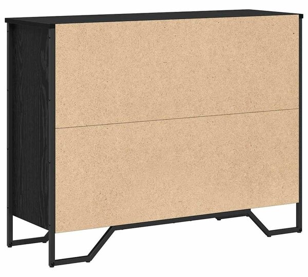 VidaXL Komód Fekete tölgy 97 x 32,5 x 74,5 cm Faanyag