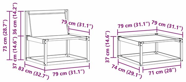 VidaXL Kültéri kanapé szett párnával 5 pcs Fehér és Bézs