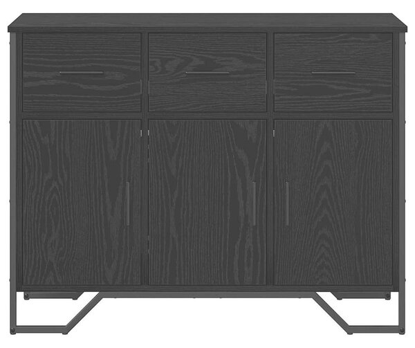 VidaXL Komód Fekete tölgy 97 x 32,5 x 74,5 cm Faanyag