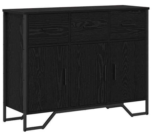 VidaXL Komód Fekete tölgy 97 x 32,5 x 74,5 cm Faanyag