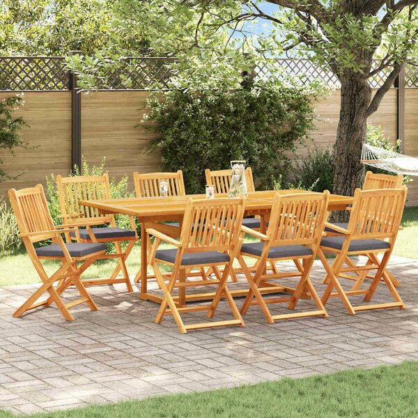 VidaXL Összecsukható szék 8 db Szürke Tömör akácfa