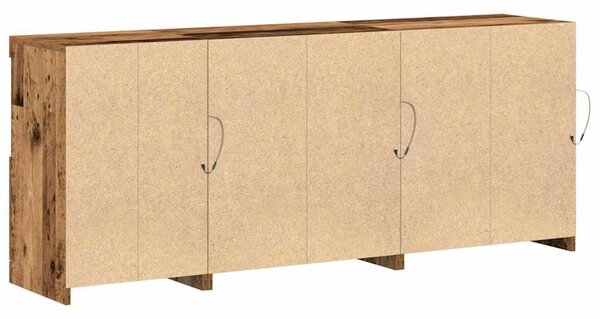 VidaXL Széf LED -es lámpákkal Régi fa 162 x 37 x 67 cm Faanyag