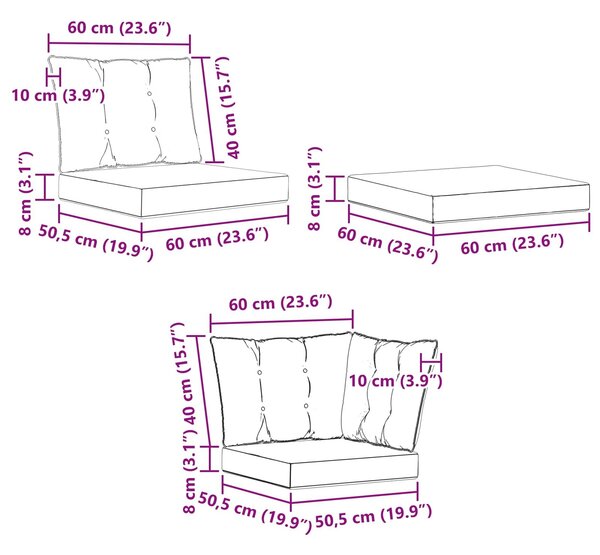 VidaXL Kültéri kanapé szett párnával 8 pcs Természetes és bézs