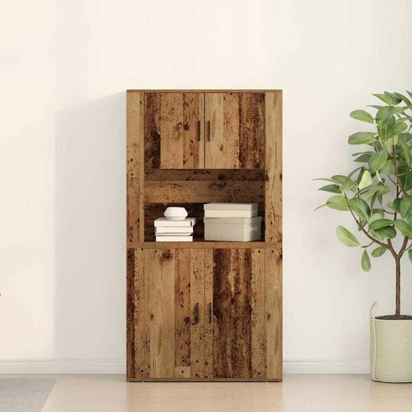 VidaXL Magas Szekrény Régi fa 80 x 33 x 150 cm Faanyag