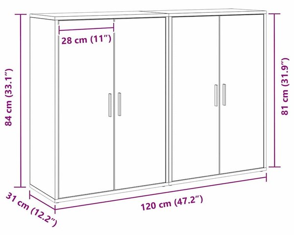 VidaXL Büfé Musta tammi 60 x 31 x 84 cm Faanyag