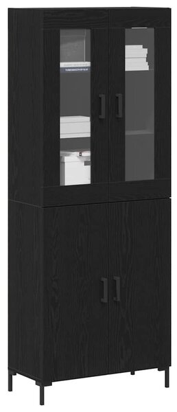 VidaXL Magasfiú 2 pcs Musta tammi 69.5 x 34 x 180 cm Faanyag