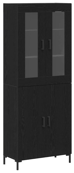VidaXL Magasfiú 2 pcs Musta tammi 69.5 x 34 x 180 cm Faanyag