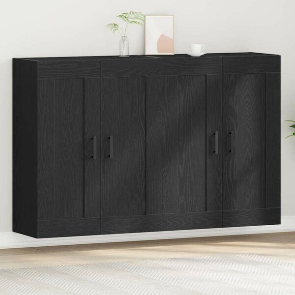 VidaXL Fali szekrény 2 pcs Musta tammi 160 x 34 x 90 cm Faanyag