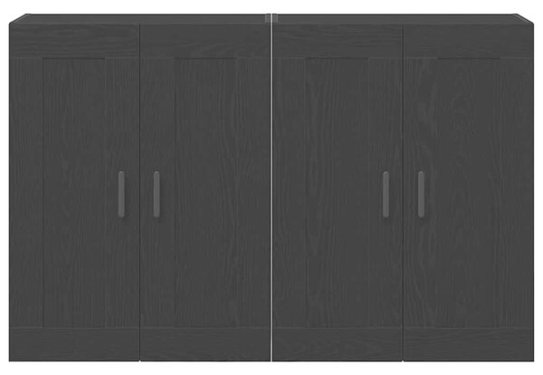 VidaXL Fali szekrény 2 pcs Musta tammi 160 x 34 x 90 cm Faanyag