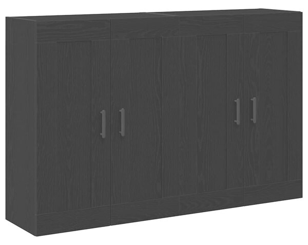 VidaXL Fali szekrény 2 pcs Musta tammi 160 x 34 x 90 cm Faanyag