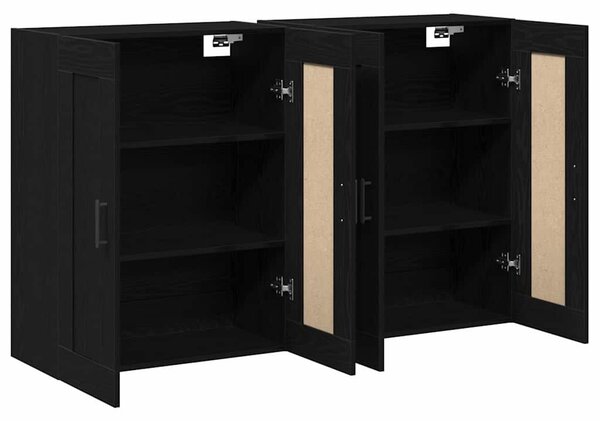 VidaXL Fali szekrény 2 pcs Musta tammi 160 x 34 x 90 cm Faanyag