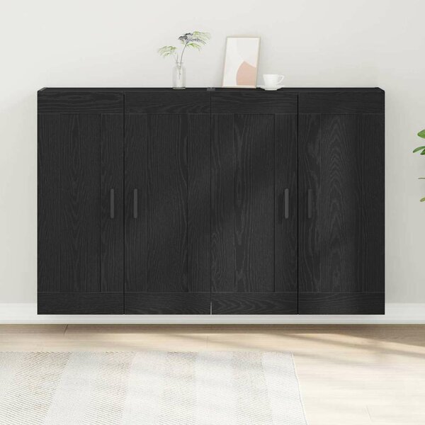 VidaXL Fali szekrény 2 pcs Musta tammi 160 x 34 x 90 cm Faanyag