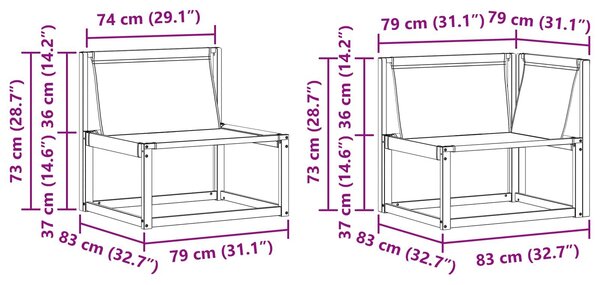 VidaXL Kültéri kanapé szett párnával 7 pcs Természetes és krémszínű