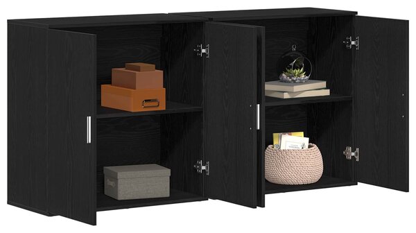 VidaXL Széf 2 db Fekete tölgy 79 x 38 x 80 cm Szerelt Fa
