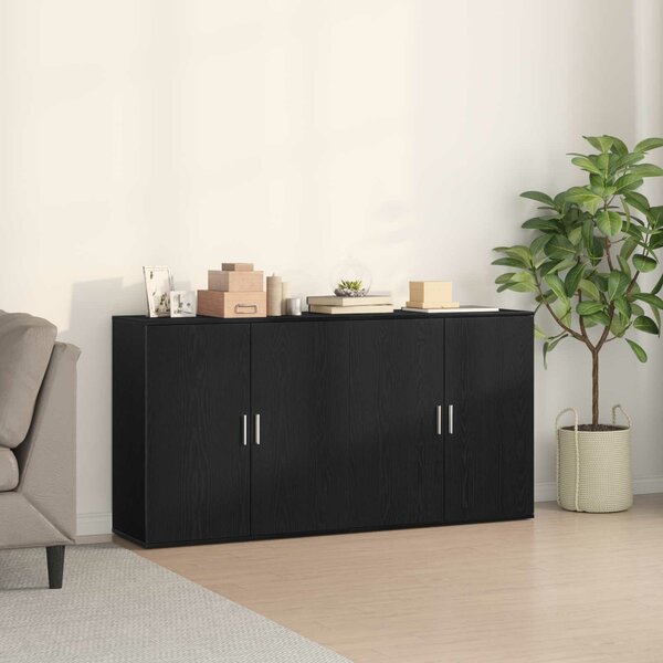 VidaXL Széf 2 db Fekete tölgy 79 x 38 x 80 cm Szerelt Fa