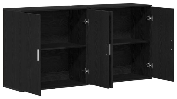 VidaXL Széf 2 db Fekete tölgy 79 x 38 x 80 cm Szerelt Fa