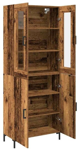 VidaXL Magasfiú 2 db Régi fa 69,5 x 34 x 180 cm Szerelt Fa
