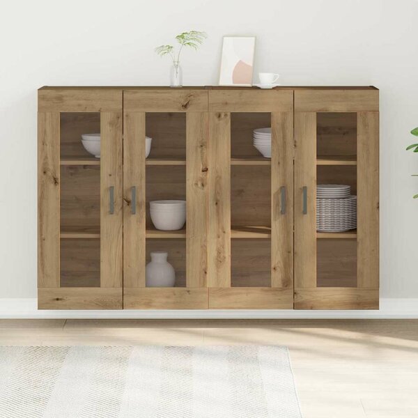 VidaXL Fali Szekrények 2 db Artisan tölgy 69,5 x 34 x 90 cm Szerelt Fa