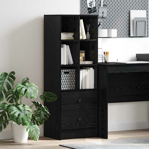 VidaXL Magasfiú fiókkal Musta tammi 45.5 x 34 x 127 cm Faanyag