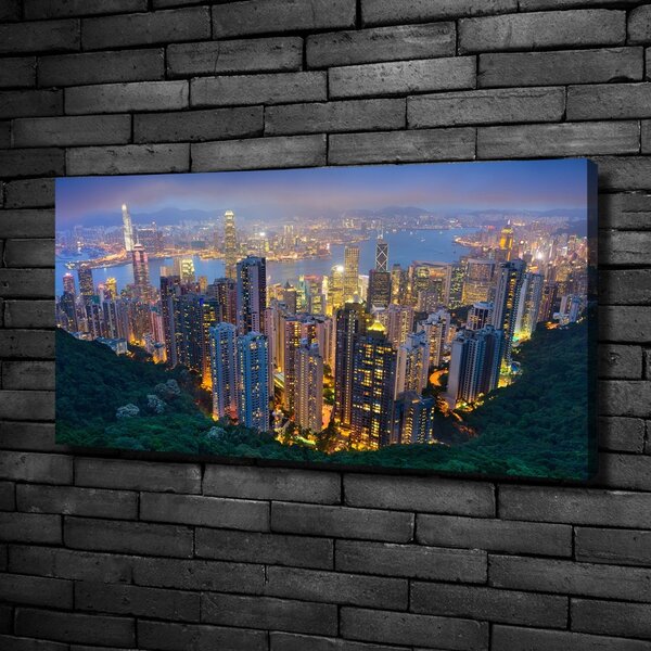 Vászonfotó Hong kong éjjel