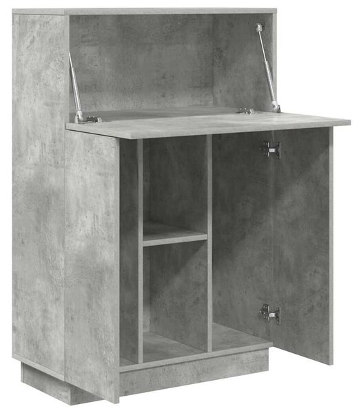 VidaXL Asztal polcokkal Beton Szürke 71.5 x 31.5 x 106.5 cm Faanyag